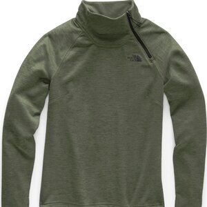 The North Face Womens Medium Green Mock Neck Sweater 💚 Cozy Outdoor Pullover